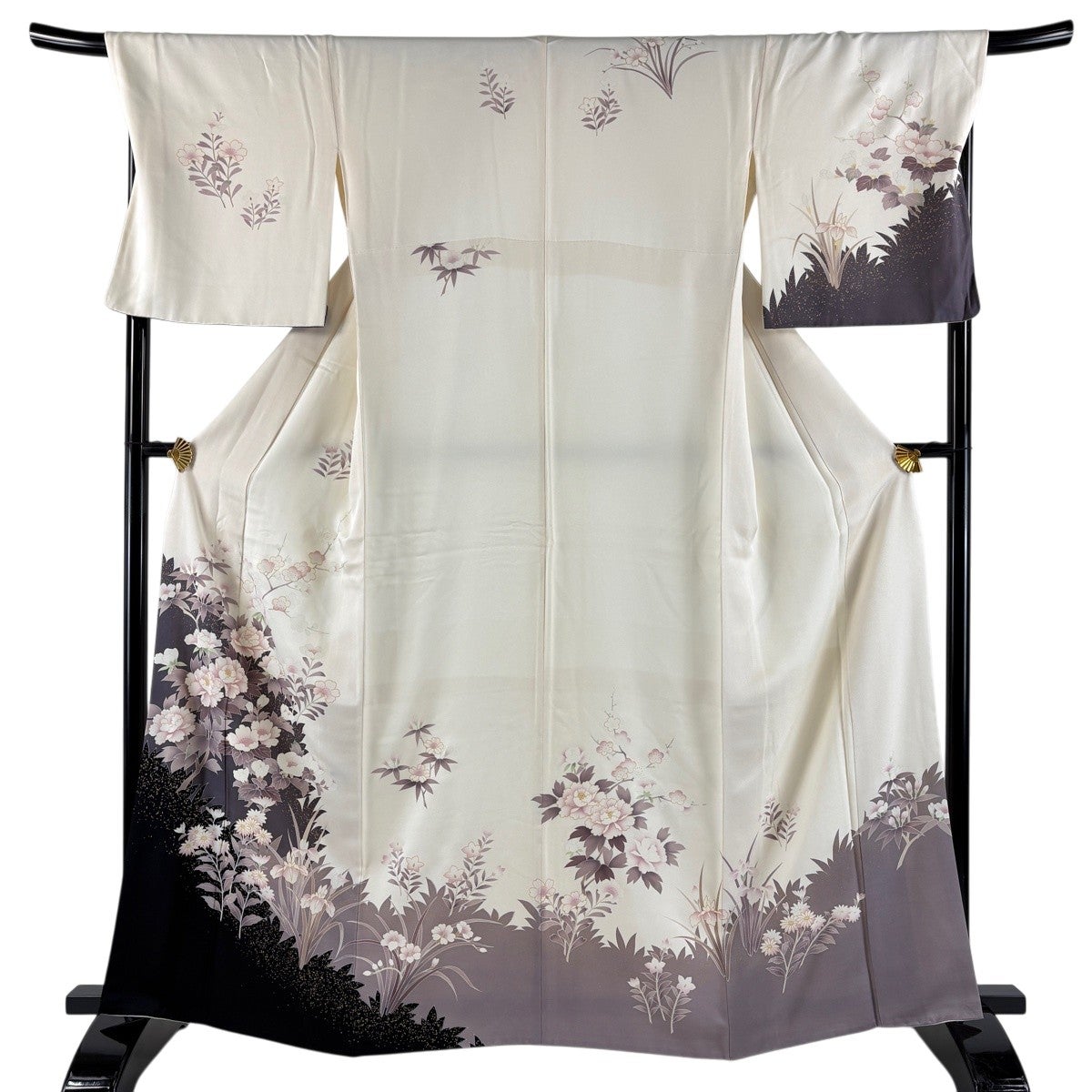 訪問着 身丈162cm 裄丈70cm L 袷 枝花 枝梅 金彩 ぼかし クリーム 正絹 訪問着 身丈162cm 裄丈70cm L 袷 枝花 枝梅 金彩 ぼかし クリーム 正絹