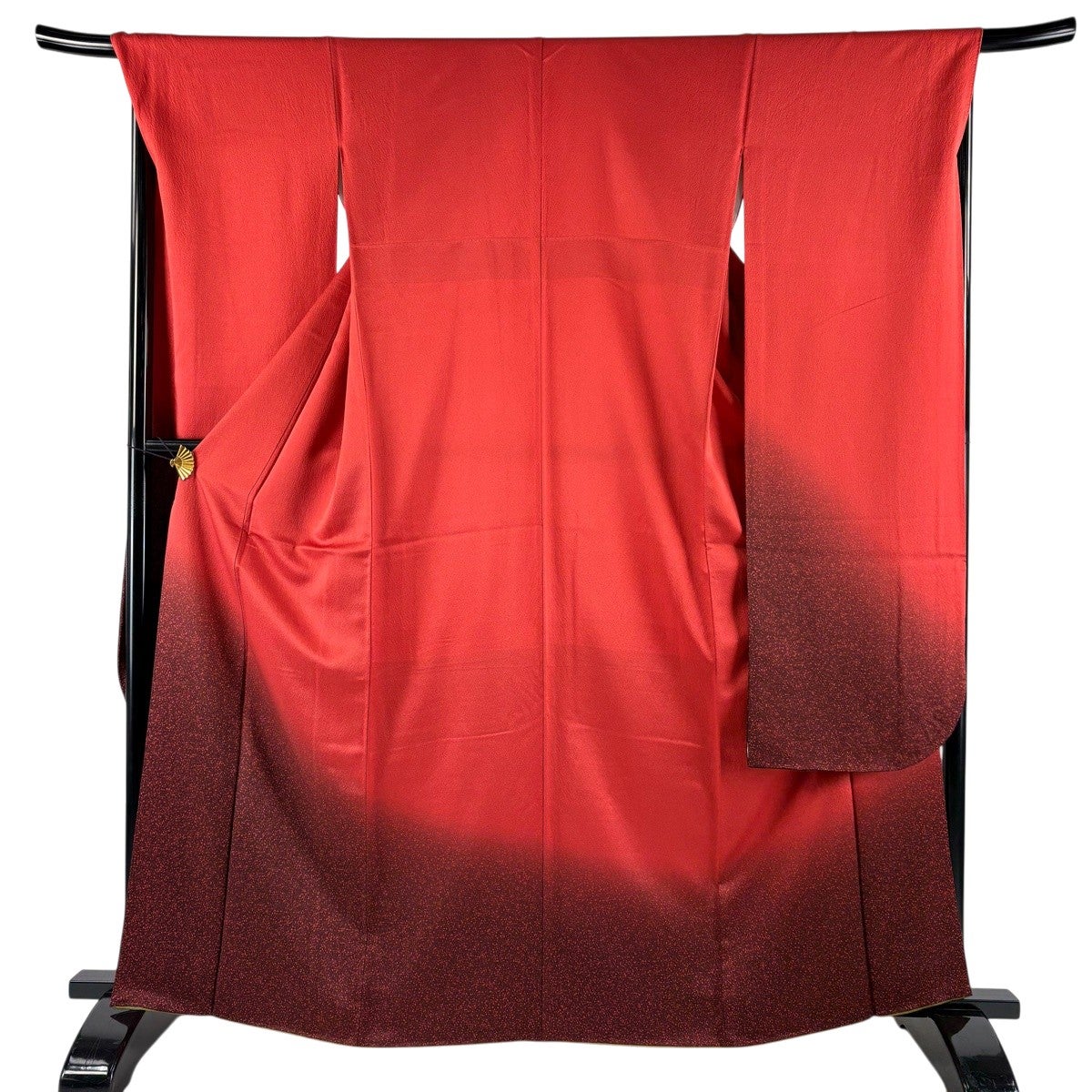 美品】 振袖 身丈165cm 裄丈69cm L 袷 幾何学 朱色 正絹 秀品｜中古