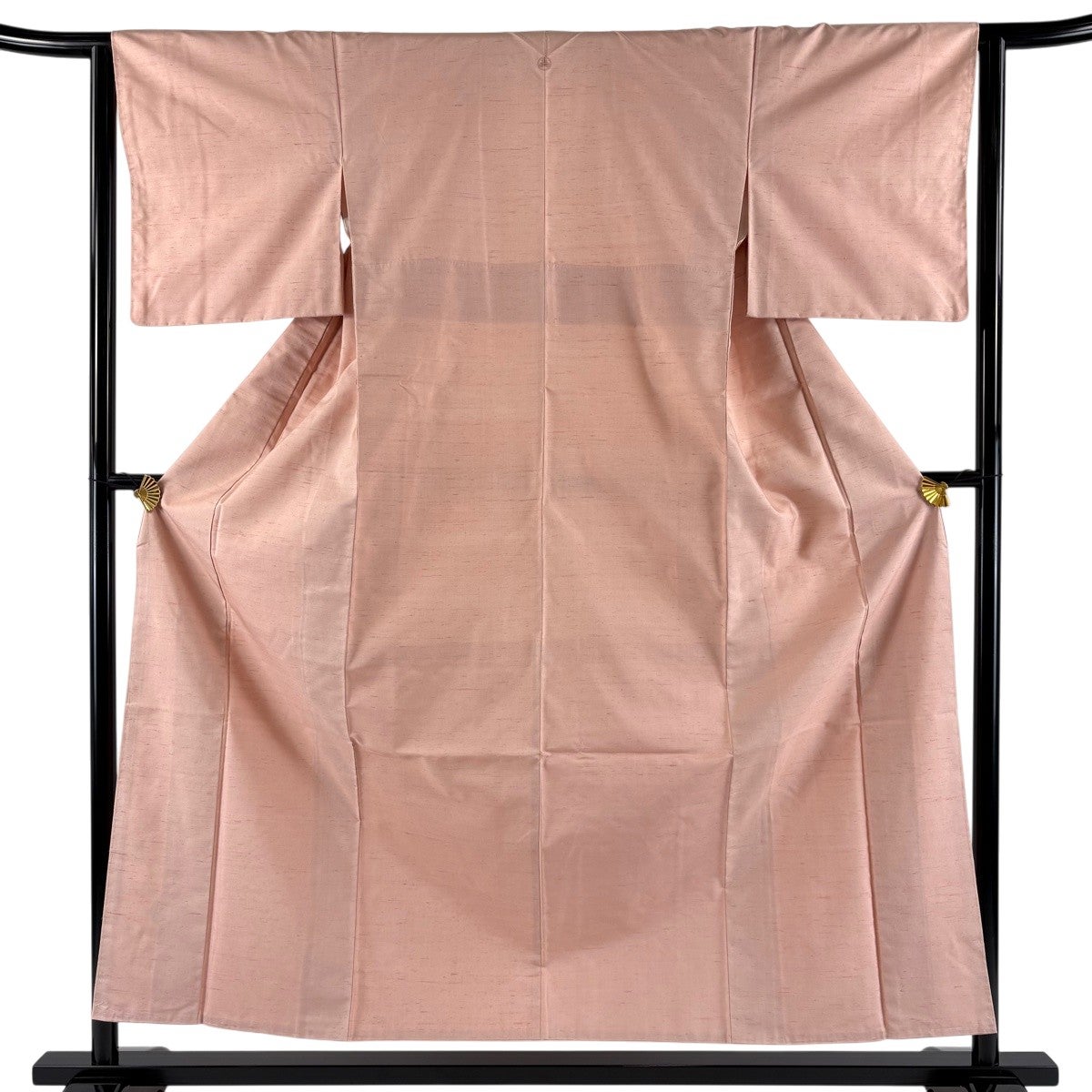美品】 紬 身丈156cm 裄丈62.5cm S 袷 ピンク 正絹 秀品 一つ紋｜中古