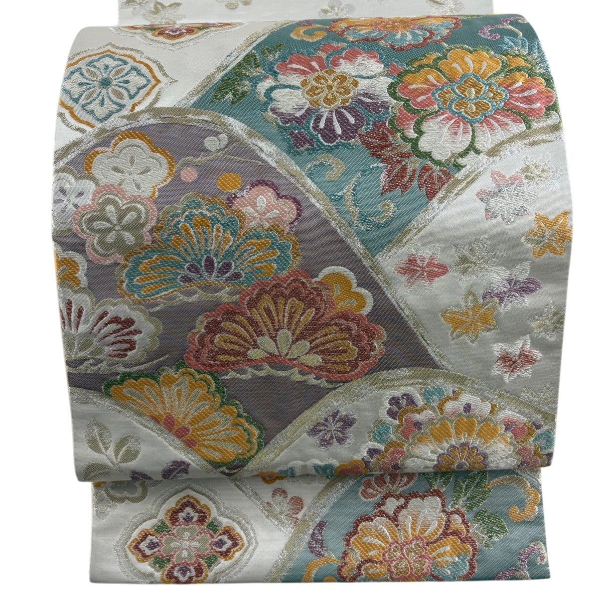 美品】 袋帯 名品 桜 笠松 唐織 箔 えんじ色 六通 正絹｜中古・古着
