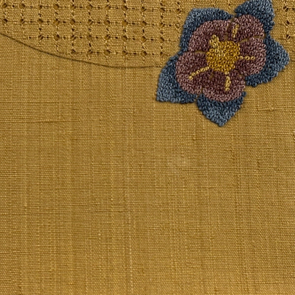 名古屋帯 秀品 紬地 関西仕立て 花器 花 刺繍 山吹茶色 正絹 名古屋帯 秀品 紬地 関西仕立て 花器 花 刺繍 山吹茶色 正絹
