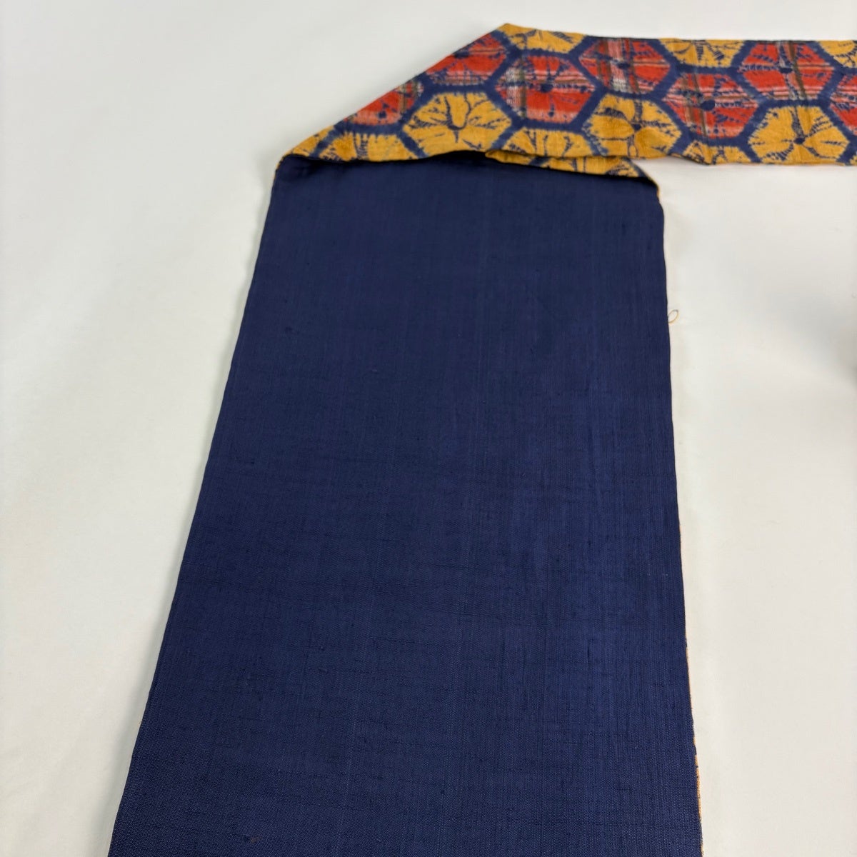 名古屋帯 名品 紬地 幾何学模様 絞り 青紫 正絹｜中古・古着