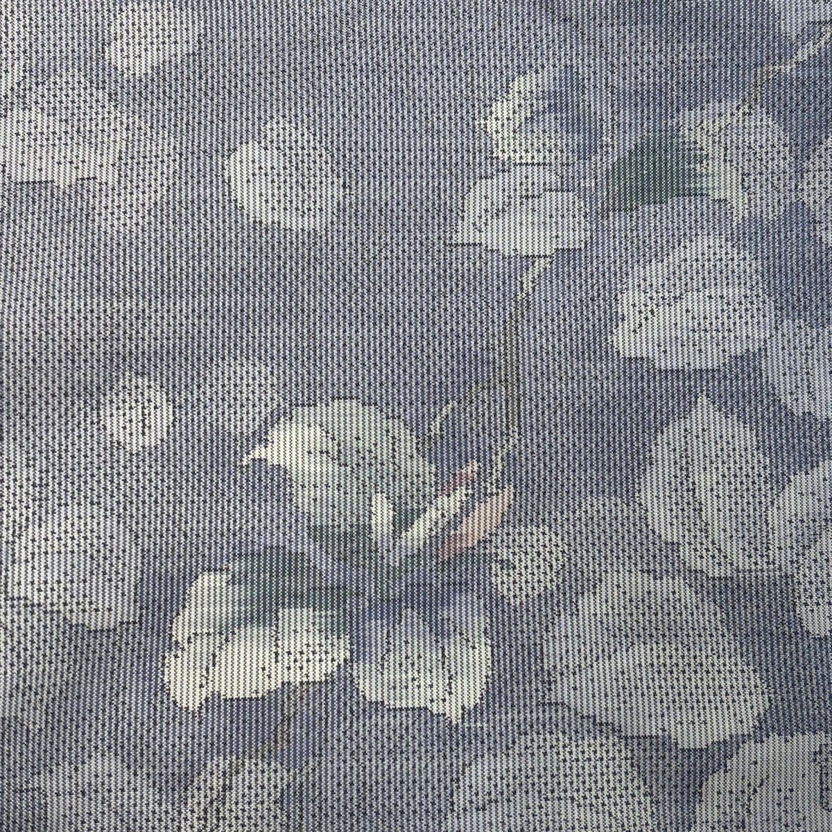 美品】 大島紬 身丈157cm 裄丈64cm M 単衣 都喜ヱ門 証紙あり 草花 青