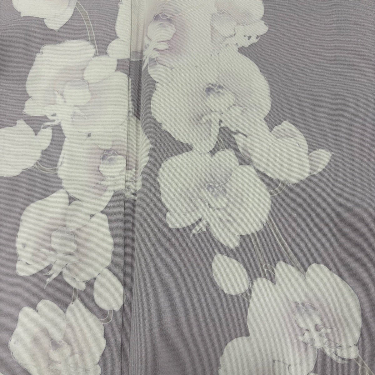付下げ 身丈168.5cm 裄丈64cm M 袷 胡蝶蘭 灰紫 正絹 名品｜中古・古着