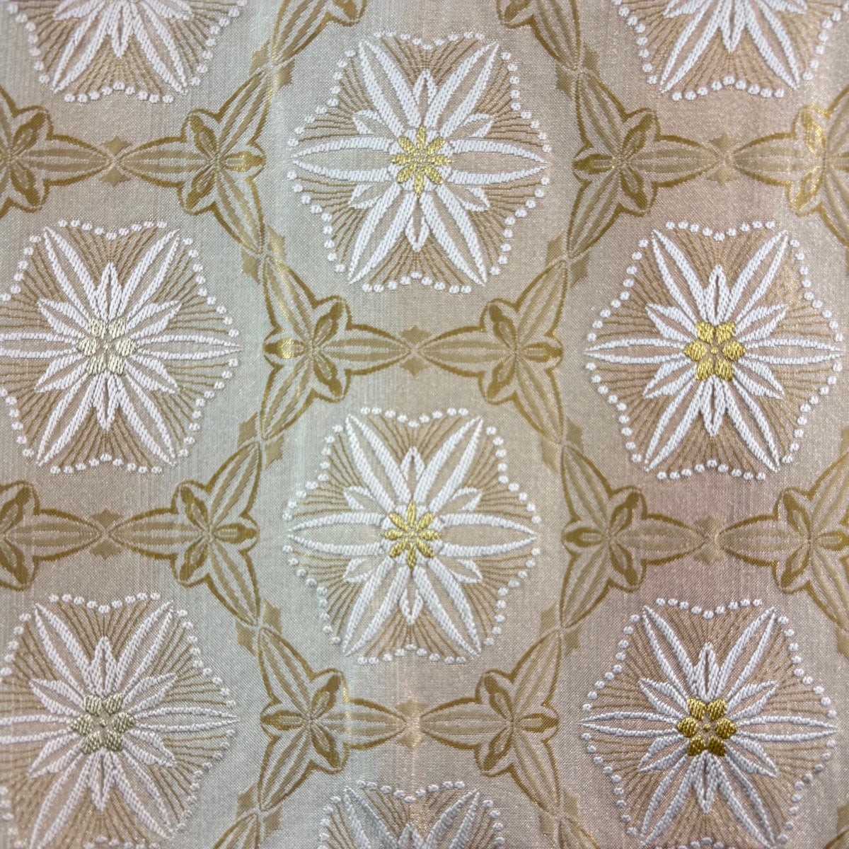 袋帯 名品 華文 金糸 箔 ベージュ 六通 正絹｜中古・古着・リサイクル