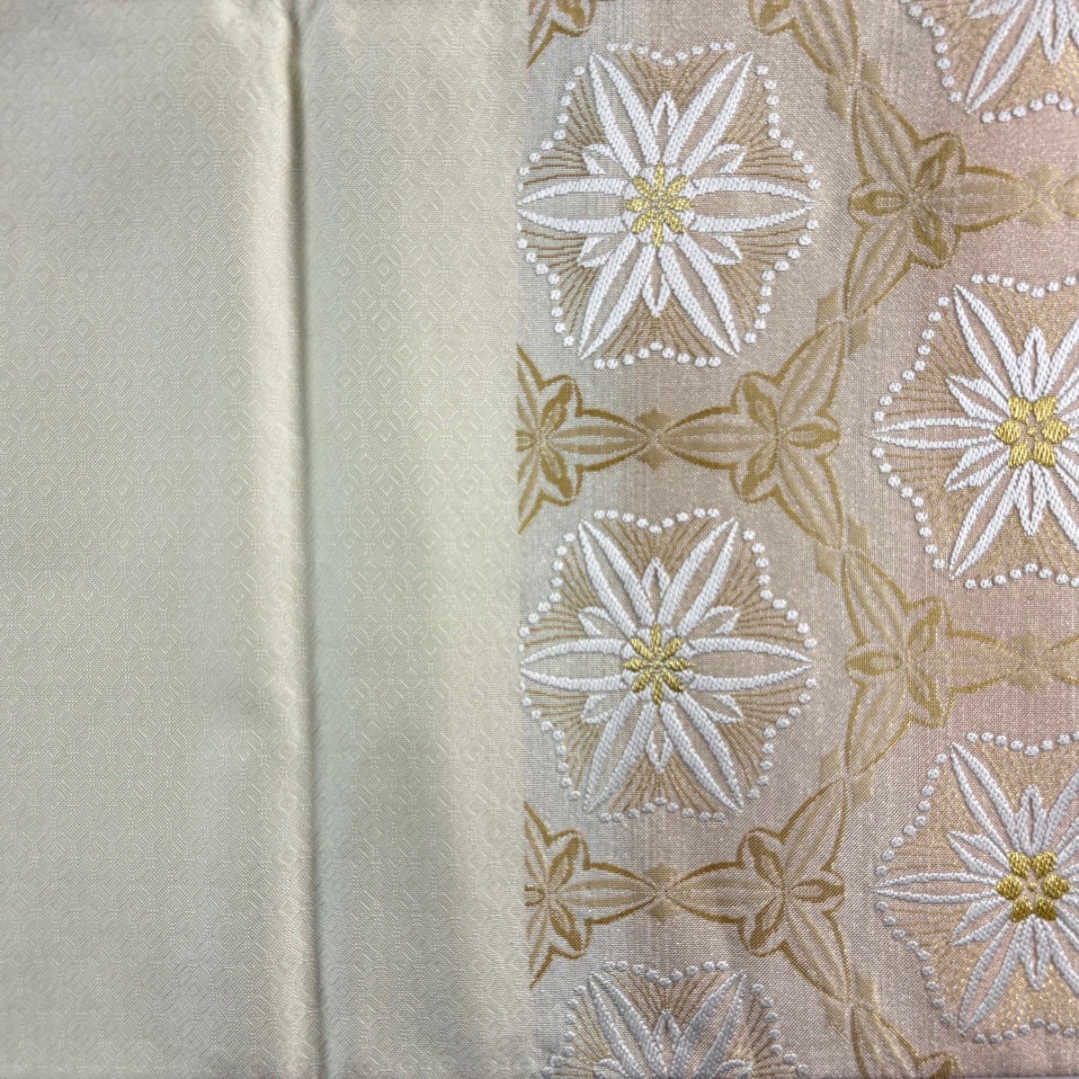 袋帯 名品 華文 金糸 箔 ベージュ 六通 正絹｜中古・古着・リサイクル
