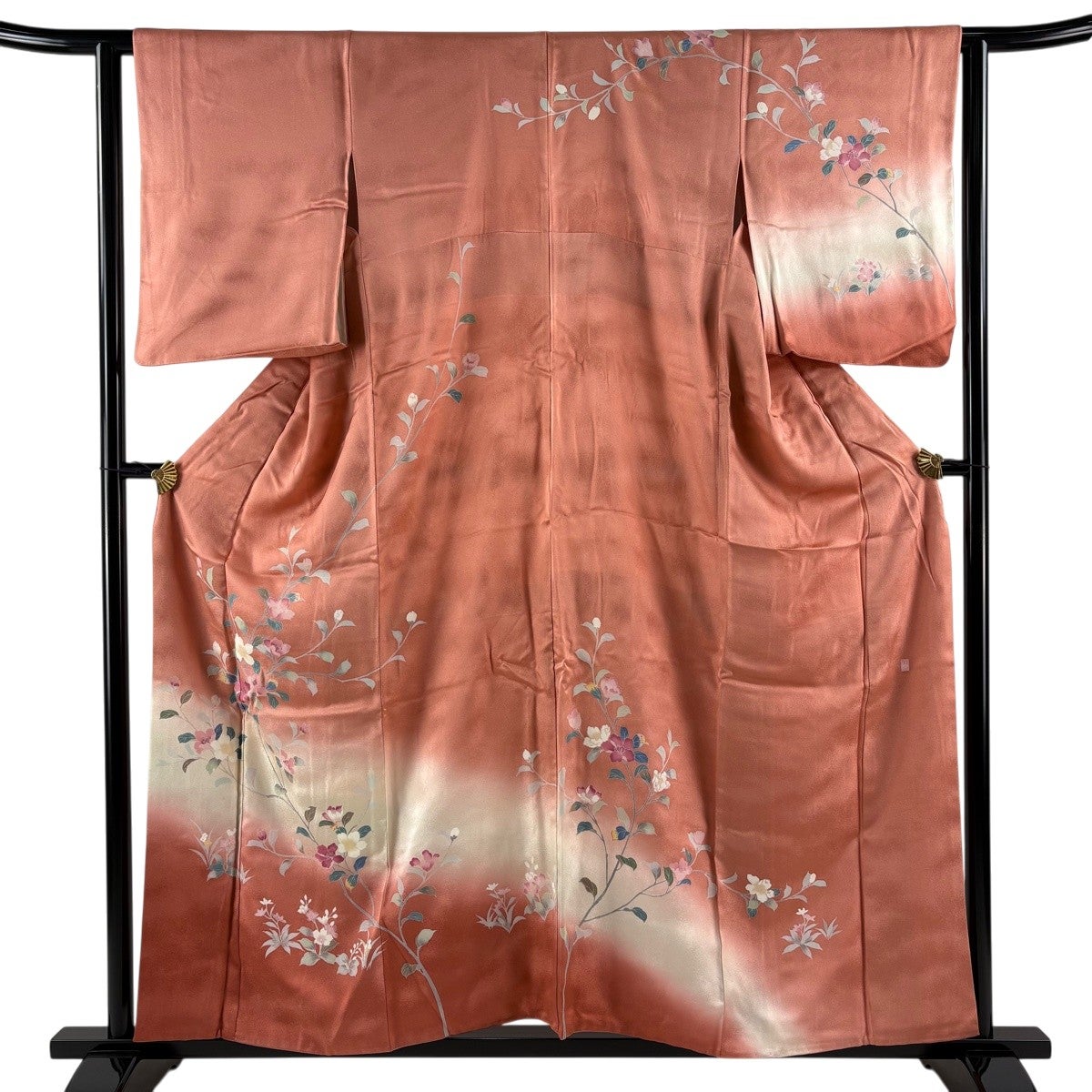 訪問着 身丈159cm 裄丈62cm S 袷 落款あり 枝花 草花 金彩 染め分け