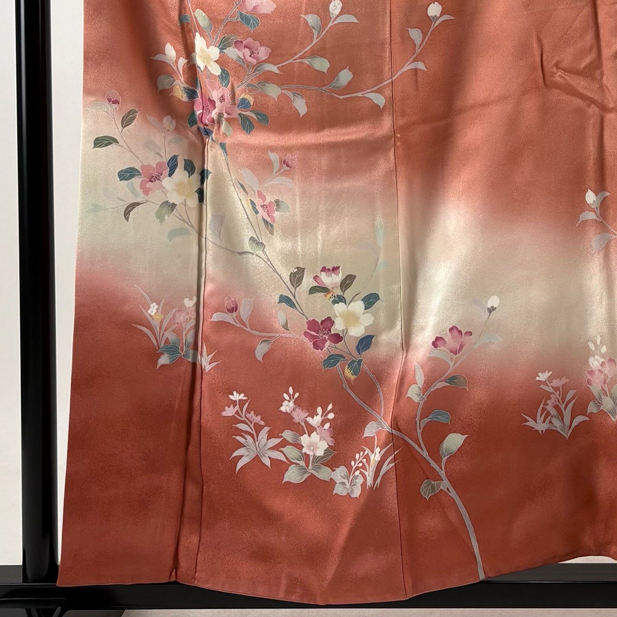 訪問着 身丈159cm 裄丈62cm S 袷 落款あり 枝花 草花 金彩 染め分け