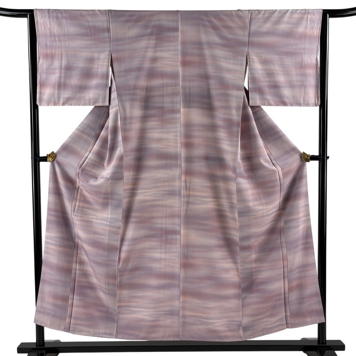 美品】 小紋 身丈153cm 裄丈64cm M 袷 霞 ぼかし 薄紫 正絹 秀品｜中古