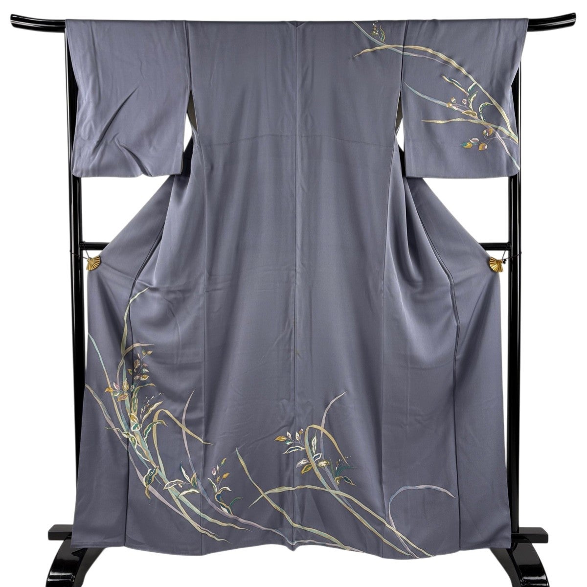 訪問着 身丈165cm 裄丈65.5cm 正絹 名品 【中古】 30%OFF 訪問着 身丈165cm 裄丈68.5cm L 袷 草花 幾何学 絞り 金彩 茶色