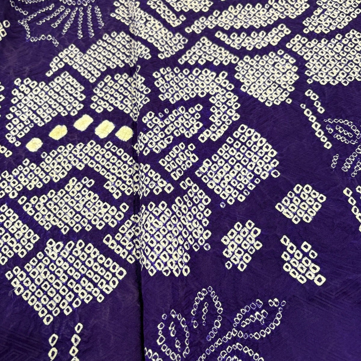 振袖 身丈157cm 裄丈63cm S 袷 草花 総絞り 紫 正絹 秀品｜中古・古着