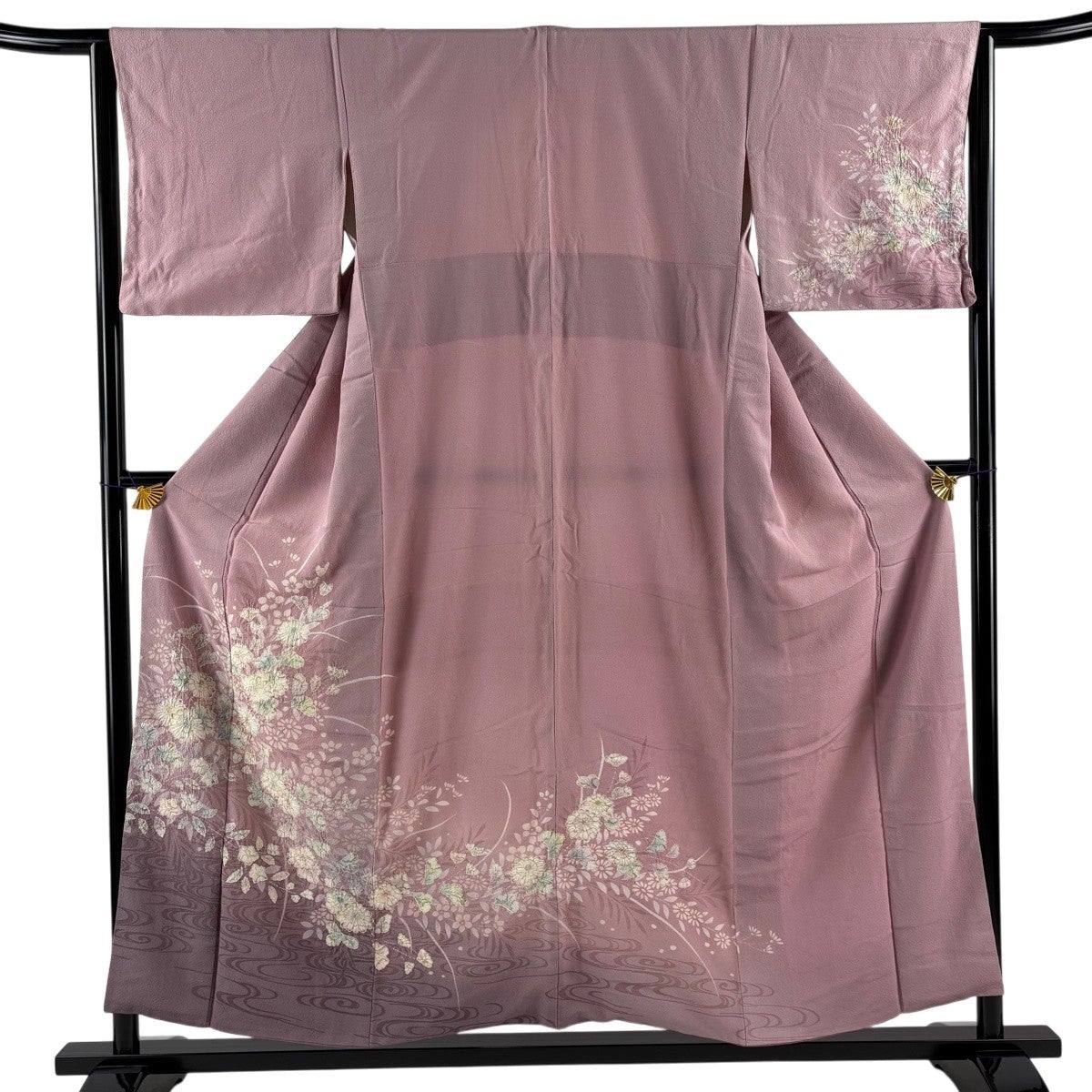 美品】 訪問着 身丈154cm 裄丈64cm M 袷 鈴乃屋 辻が花 流水 染め分け