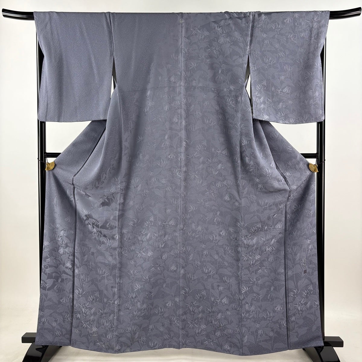 美品】 訪問着 身丈162cm 裄丈68.5cm L 袷 袋帯セット 落款あり 草花