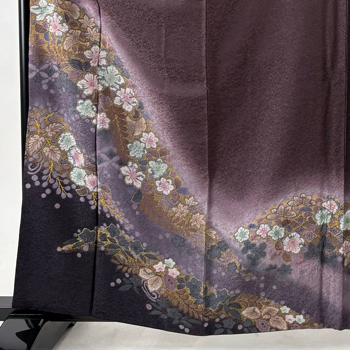 美品】 訪問着 身丈161.5cm 裄丈66.5cm M 袷 袋帯セット 辻が花柄 草花