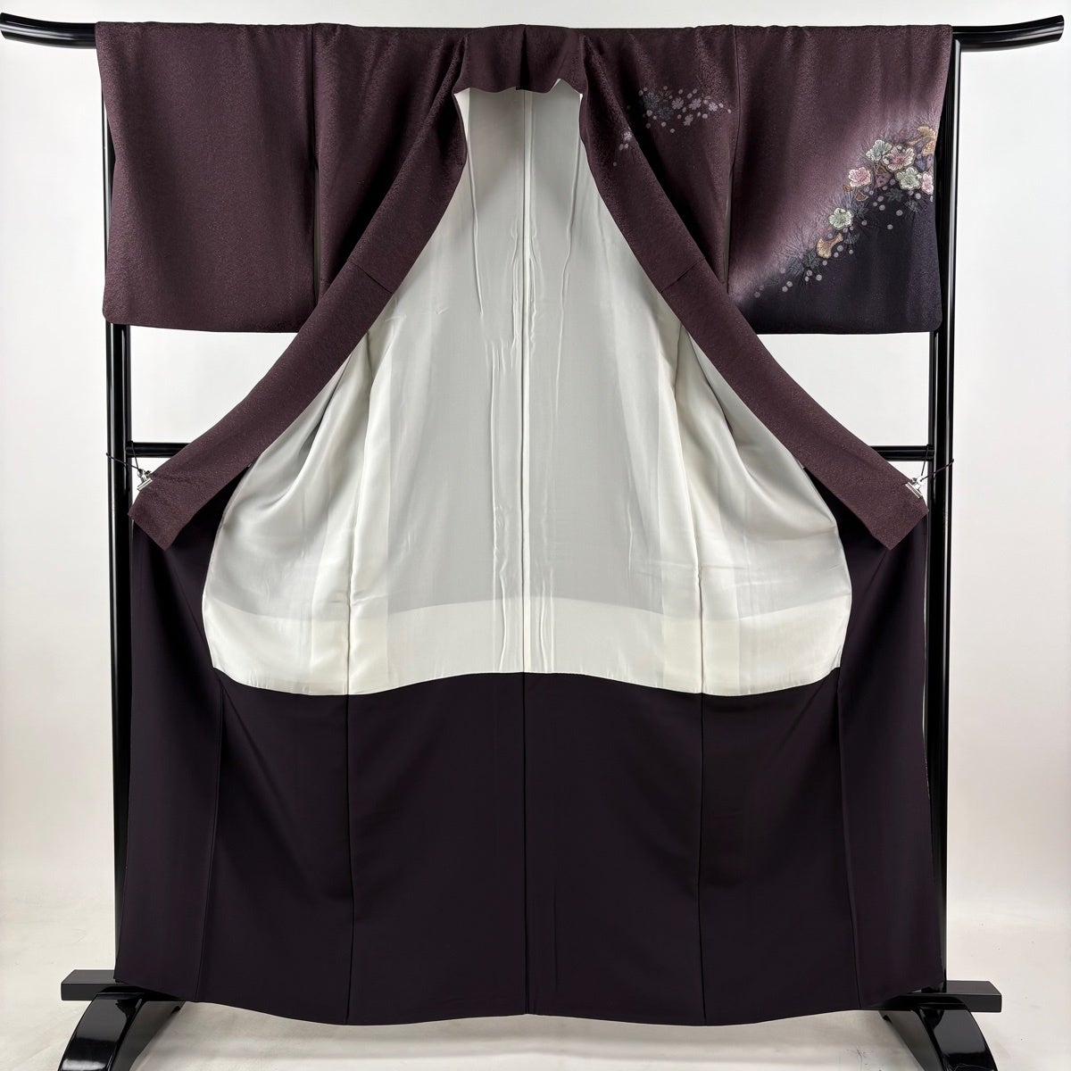 美品】 訪問着 身丈161.5cm 裄丈66.5cm M 袷 袋帯セット 辻が花柄 草花