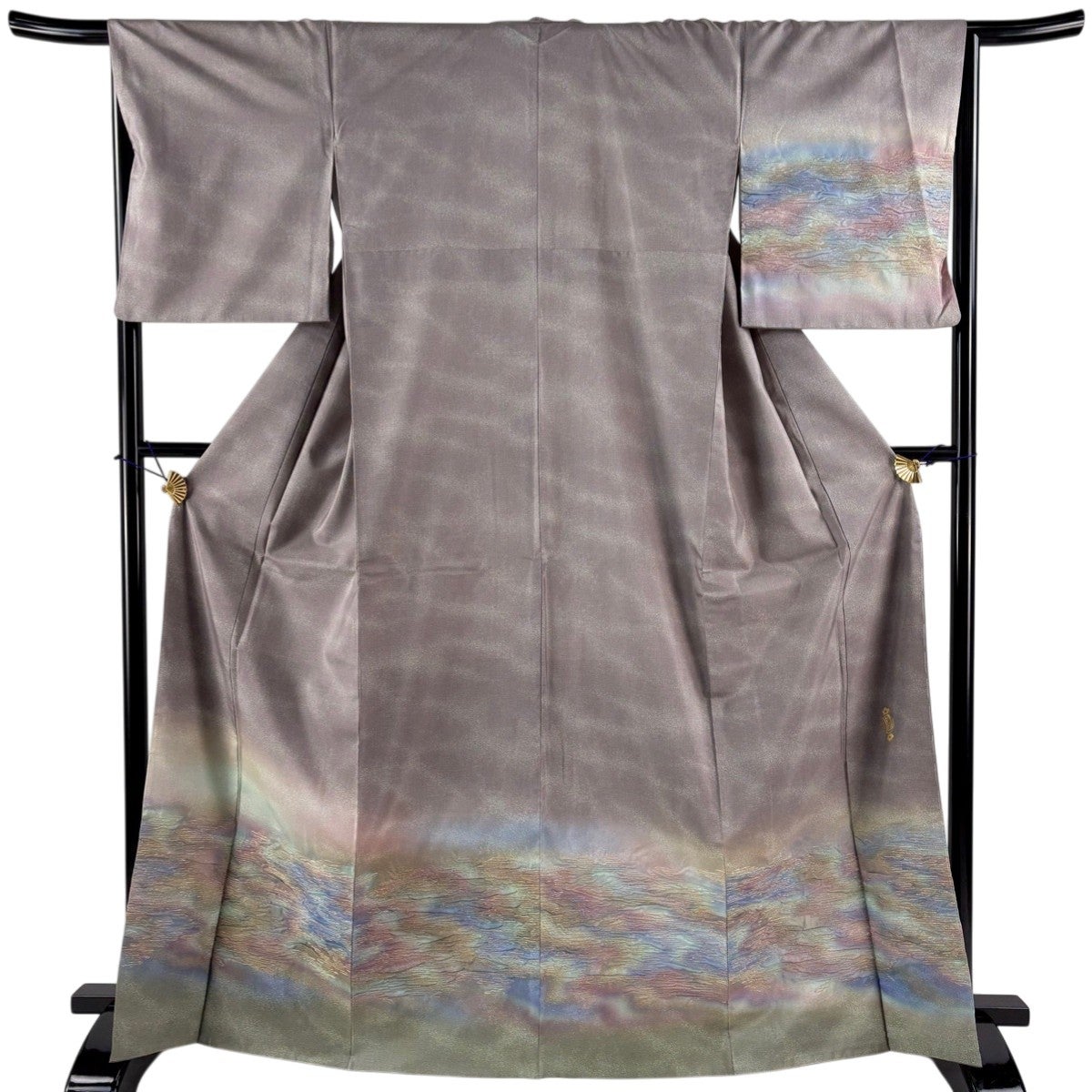 付下げ 美品 名品 身丈163.5cm 裄丈66cm 正絹 【中古】 美品】 付下げ 身丈163.5cm 裄丈67cm M 袷 落款あり ねずみ 筍 刺繍