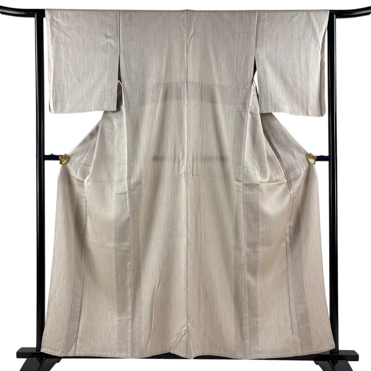 お召 身丈155cm 裄丈63.5cm 正絹 美品 秀品 【中古】 訪問着 身丈155cm 裄丈64.5cm M 袷 波 幾何学 赤茶 正絹 秀品 一つ紋