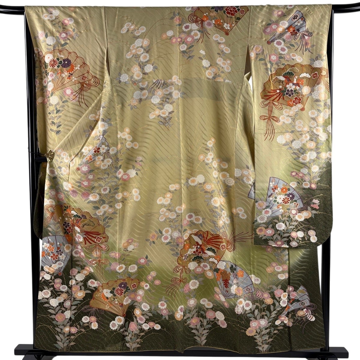 振袖 身丈157cm 裄丈63.5cm S 袷 尾長鳥 桜 金 金彩 ピンクベージュ