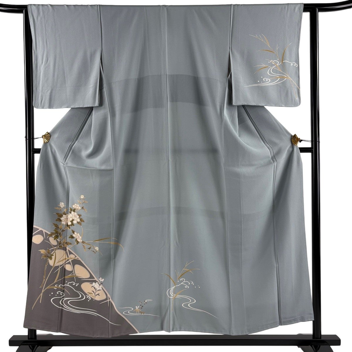 美品】 付下げ 身丈158cm 裄丈62.5cm S 紗袷 瓢箪 ぼかし 灰紫 正絹
