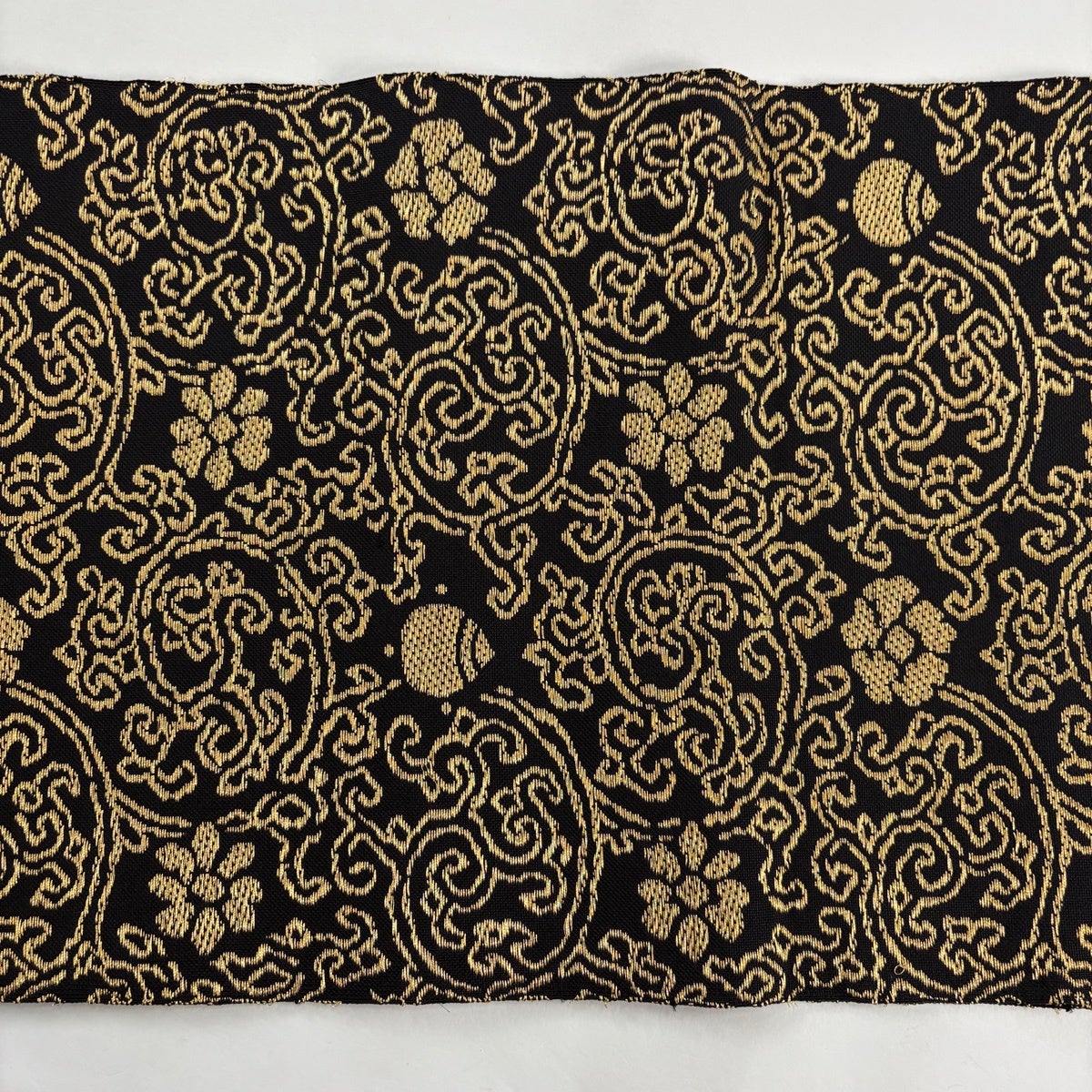美品】名古屋帯 優品 八寸名古屋帯 松葉仕立て 関西仕立て 花唐草 金糸