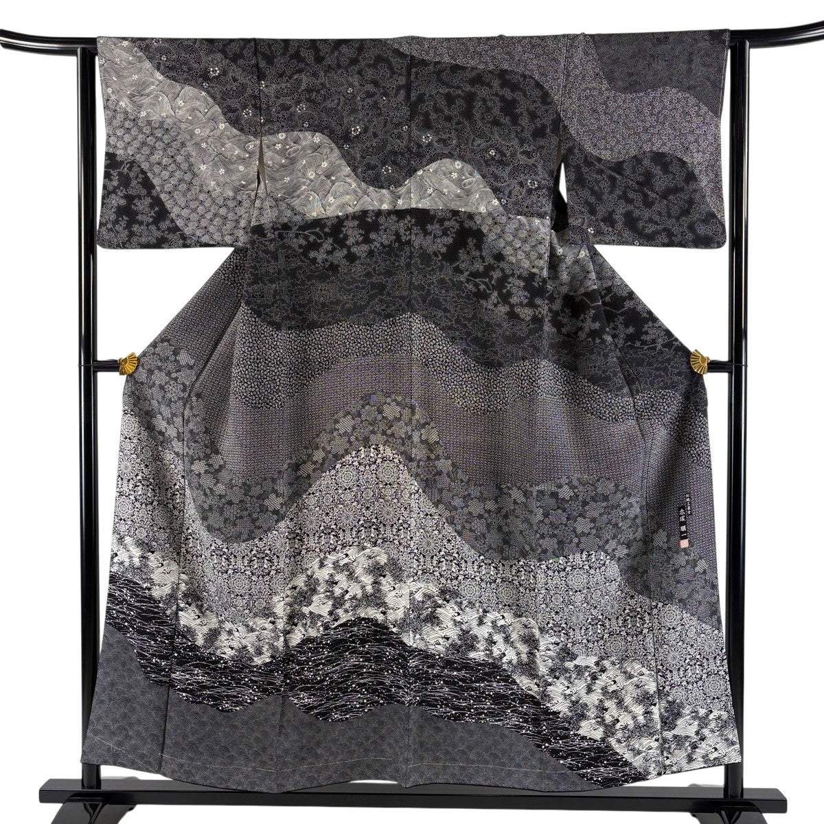 美品】 訪問着 身丈156cm 裄丈62cm S 袷 落款あり 松竹梅 日本庭園