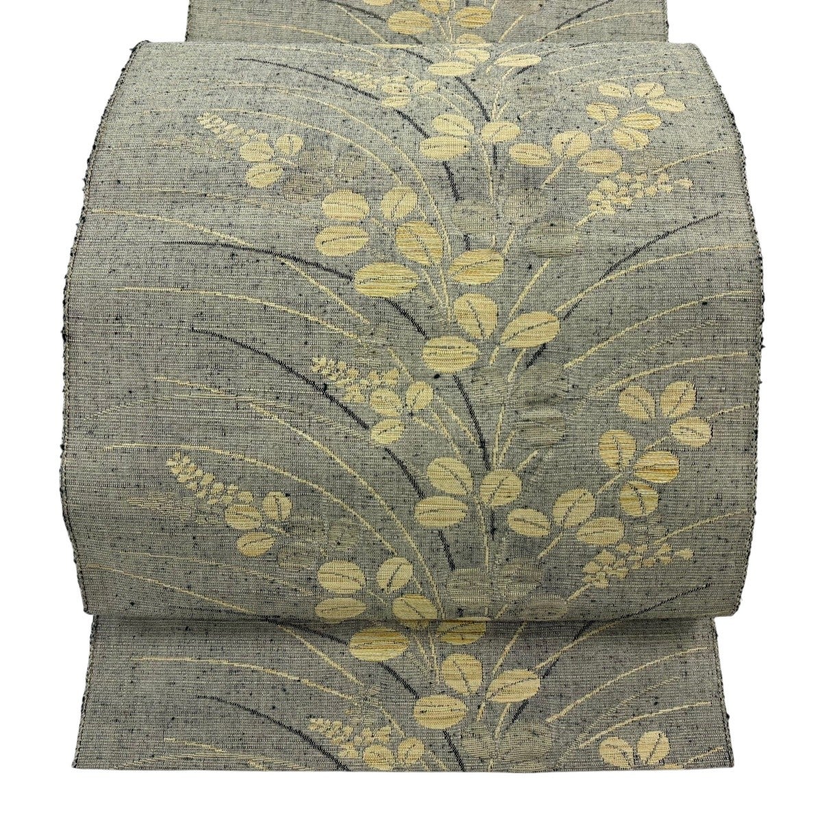 美品】 名古屋帯 優品 八寸名古屋帯 トンネル仕立て 紬地 霞 小豆色