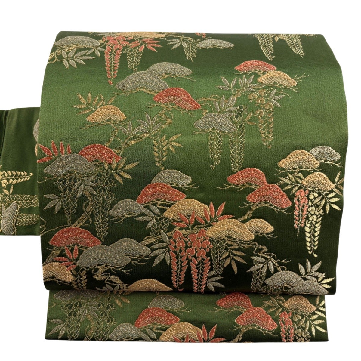 美品】 名古屋帯 秀品 笠松 藤 金糸 緑 正絹｜中古・古着・リサイクル