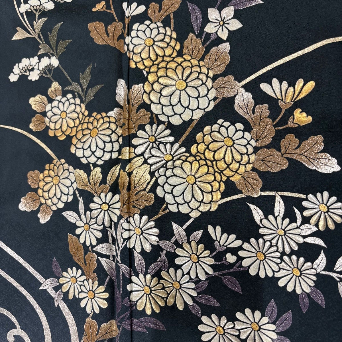 美品】 付下げ 身丈152.5cm 裄丈64.5cm M 袷 和田光正 落款あり 菊