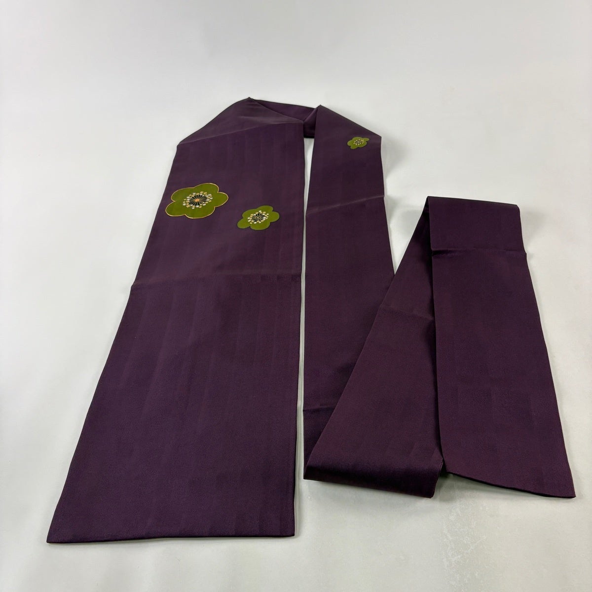 美品】 名古屋帯 秀品 梅 金糸 金彩 濃紫 正絹｜中古・古着