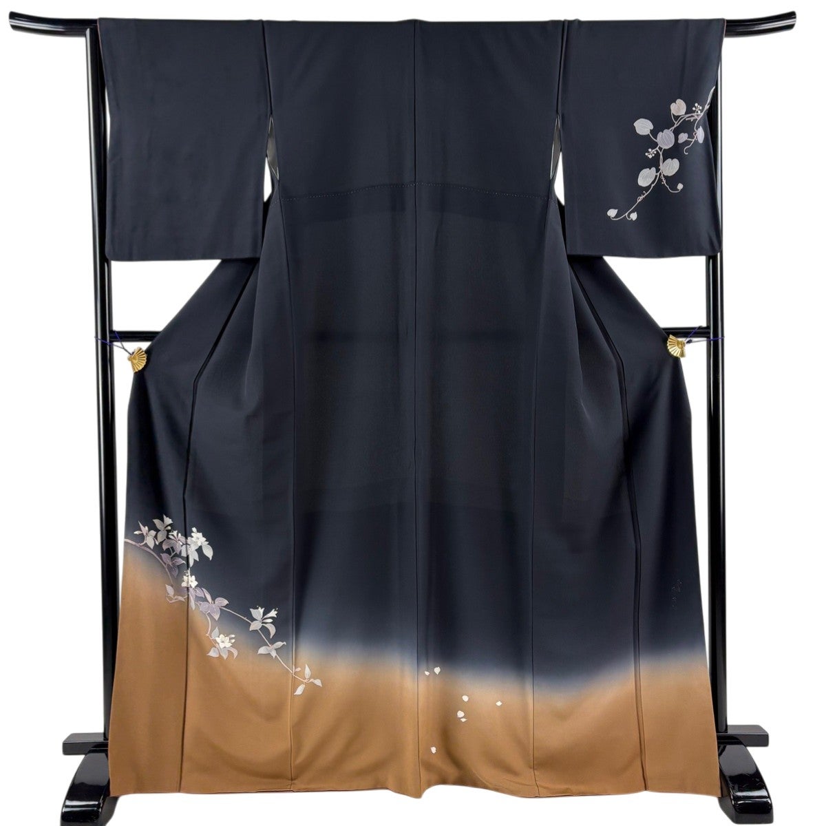 美品】 訪問着 身丈168cm 裄丈66.5cm M 袷 二代目清次郎 落款あり 枝花