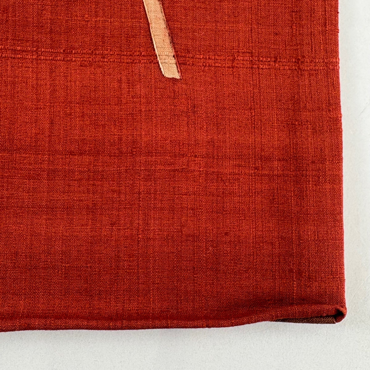 袋帯 名品 枝花 扇面 刺繍 赤茶 お太鼓柄 正絹｜中古・古着