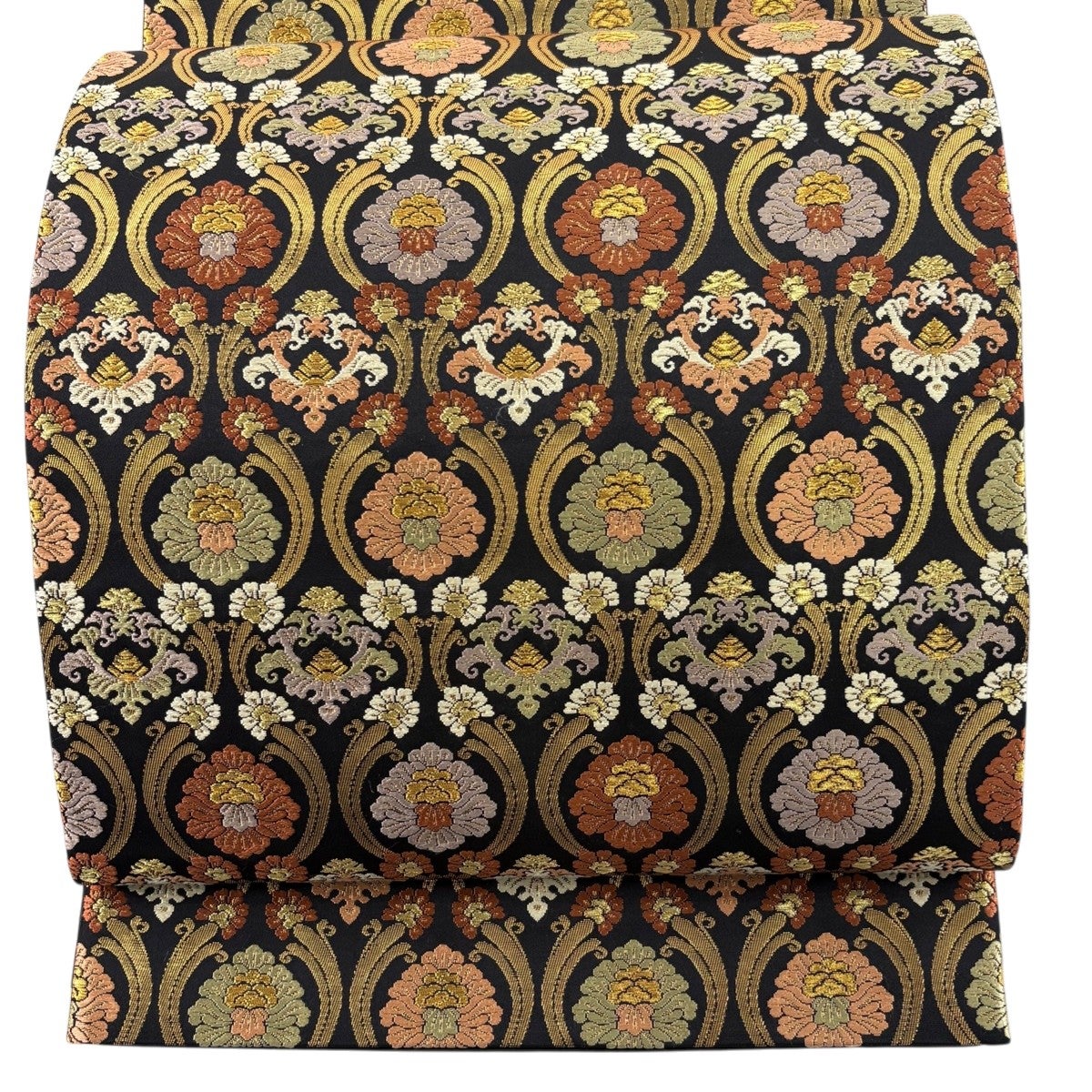 美品】 袋帯 秀品 草花 箔 金銀糸 ベージュ 六通 正絹｜中古・古着