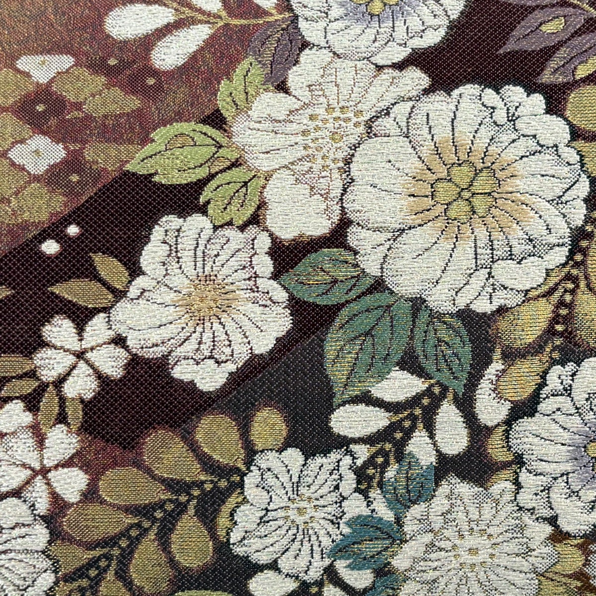 やまと謹製　袋帯 辻が花 美品】 袋帯 秀品 やまと 辻が花柄 有職文様 金糸 箔 赤紫 六通 正絹