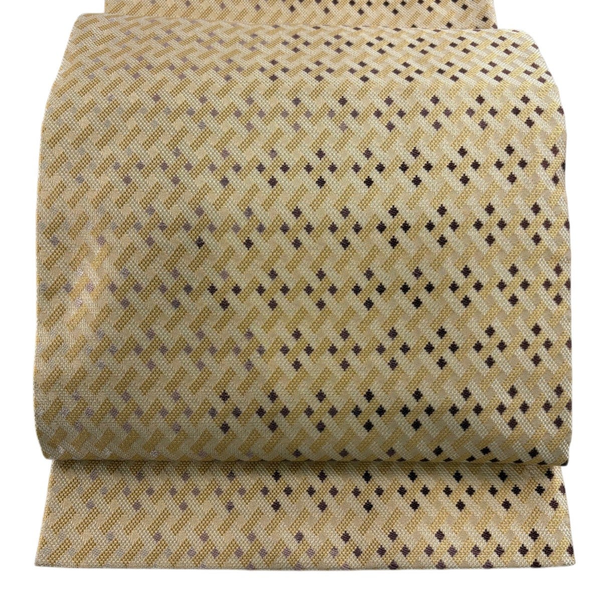 美品】 袋名古屋帯 秀品 網代文 金糸 ベージュ 正絹|中古・古着 美品】 袋名古屋帯 秀品 網代文 金糸 ベージュ 正絹|中古・古着