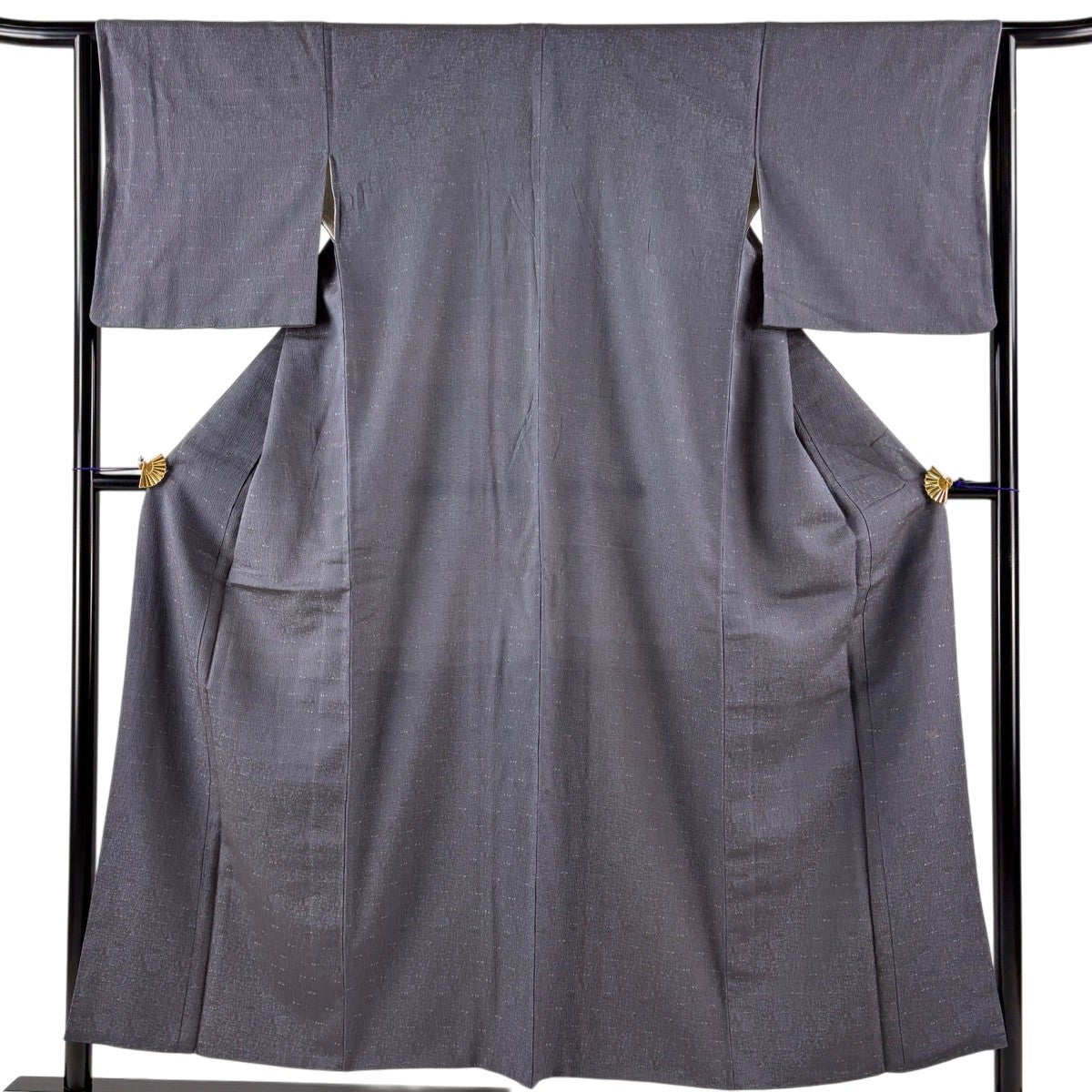 【美品】 小紋 身丈157.5cm 裄丈62cm 正絹 名品 【中古】 美品】 小紋 身丈157.5cm 裄丈64cm M 袷 幾何学模様 陶彩染 灰紫 正絹