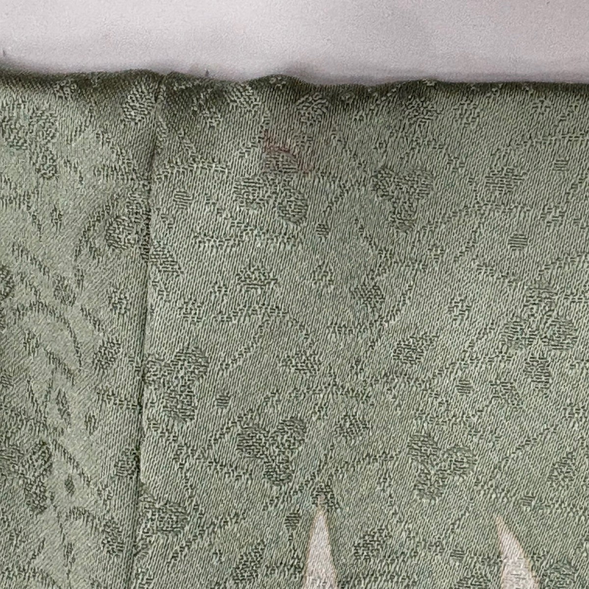 訪問着 身丈173cm 裄丈68cm L 袷 蝶 菊 金糸 金彩 薄緑 正絹 秀品