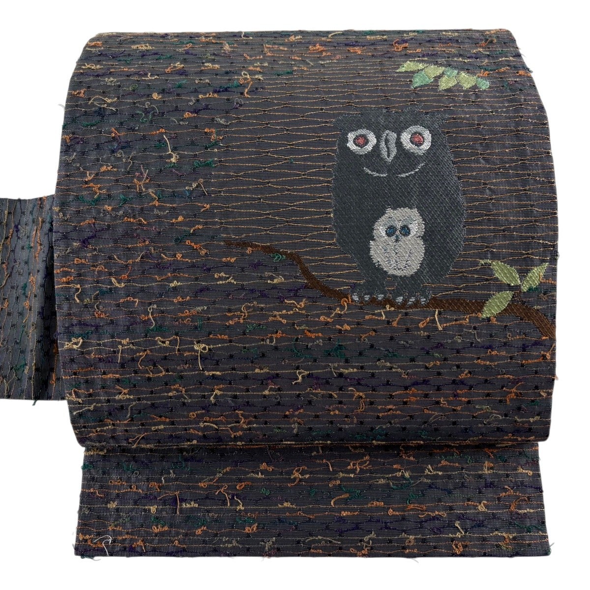 最終価格】 70%OFF 【美品】 名古屋帯 逸品 落款あり 綱糸織 フクロウ