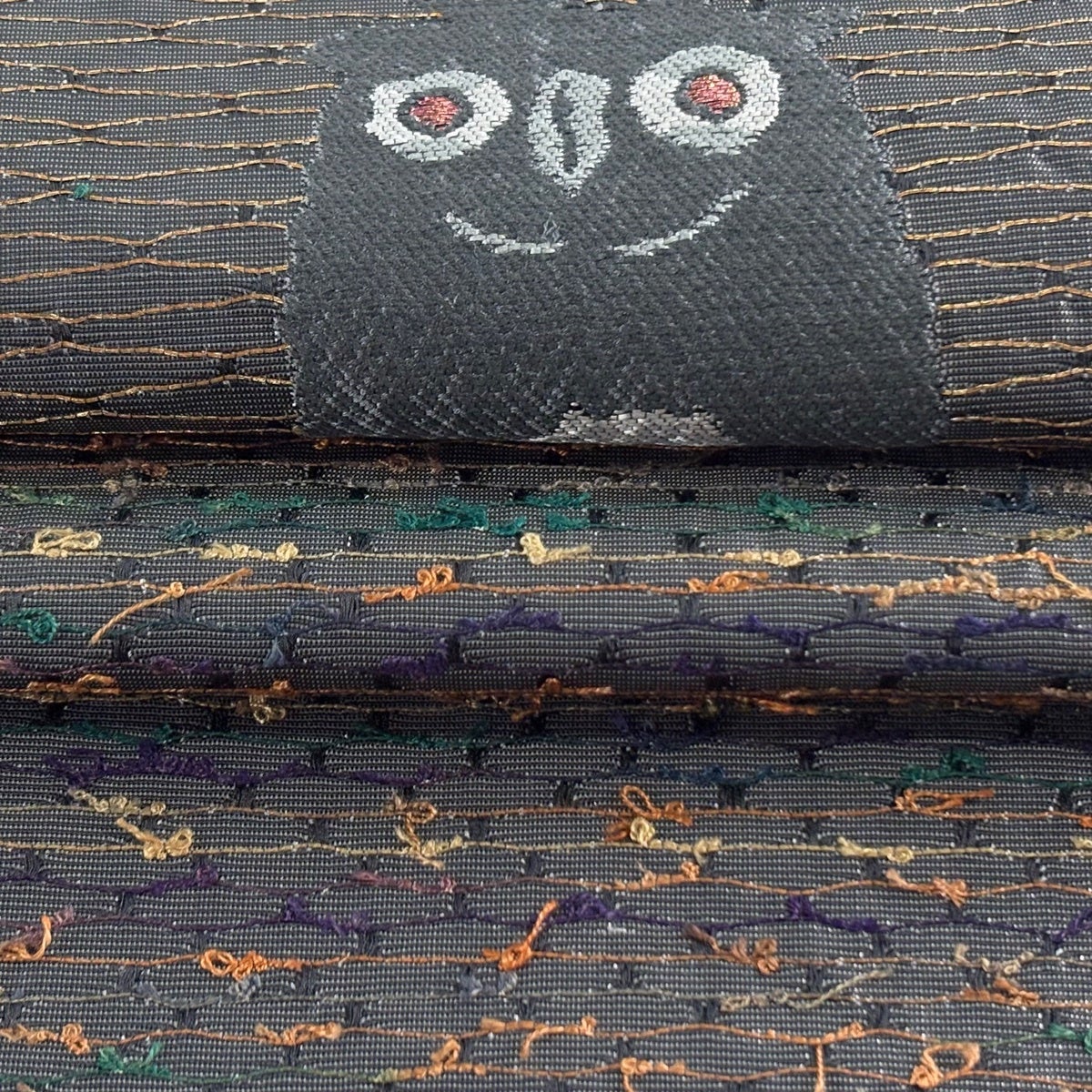 最終価格】 70%OFF 【美品】 名古屋帯 逸品 落款あり 綱糸織 フクロウ