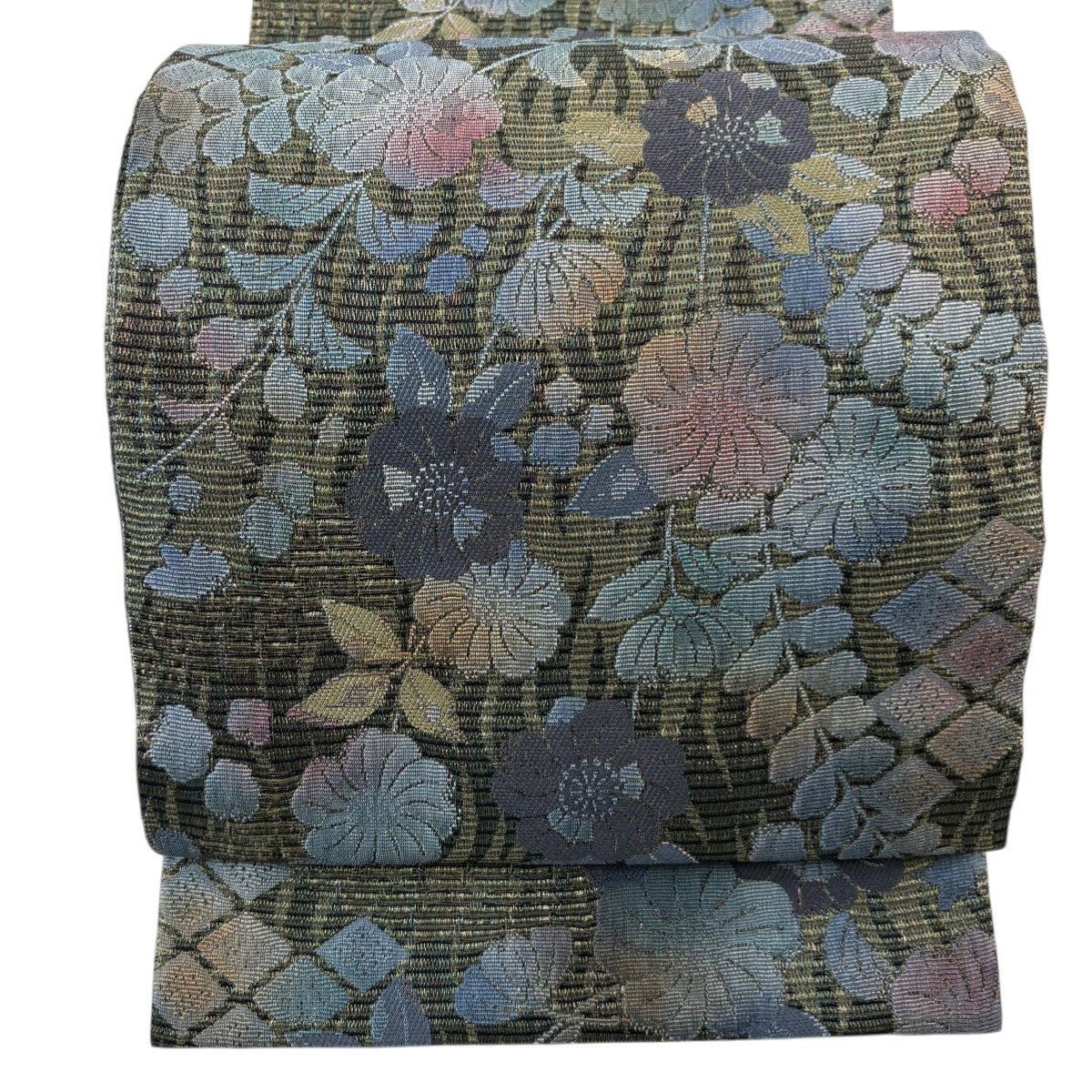 袋帯 花草模様に鳥 菊 松葉 唐草 金銀糸 遠州鼠色 O-4066 袋帯 花草模様に鳥 菊 松葉 唐草 金銀糸 遠州鼠色 O-4066 【公式通販】