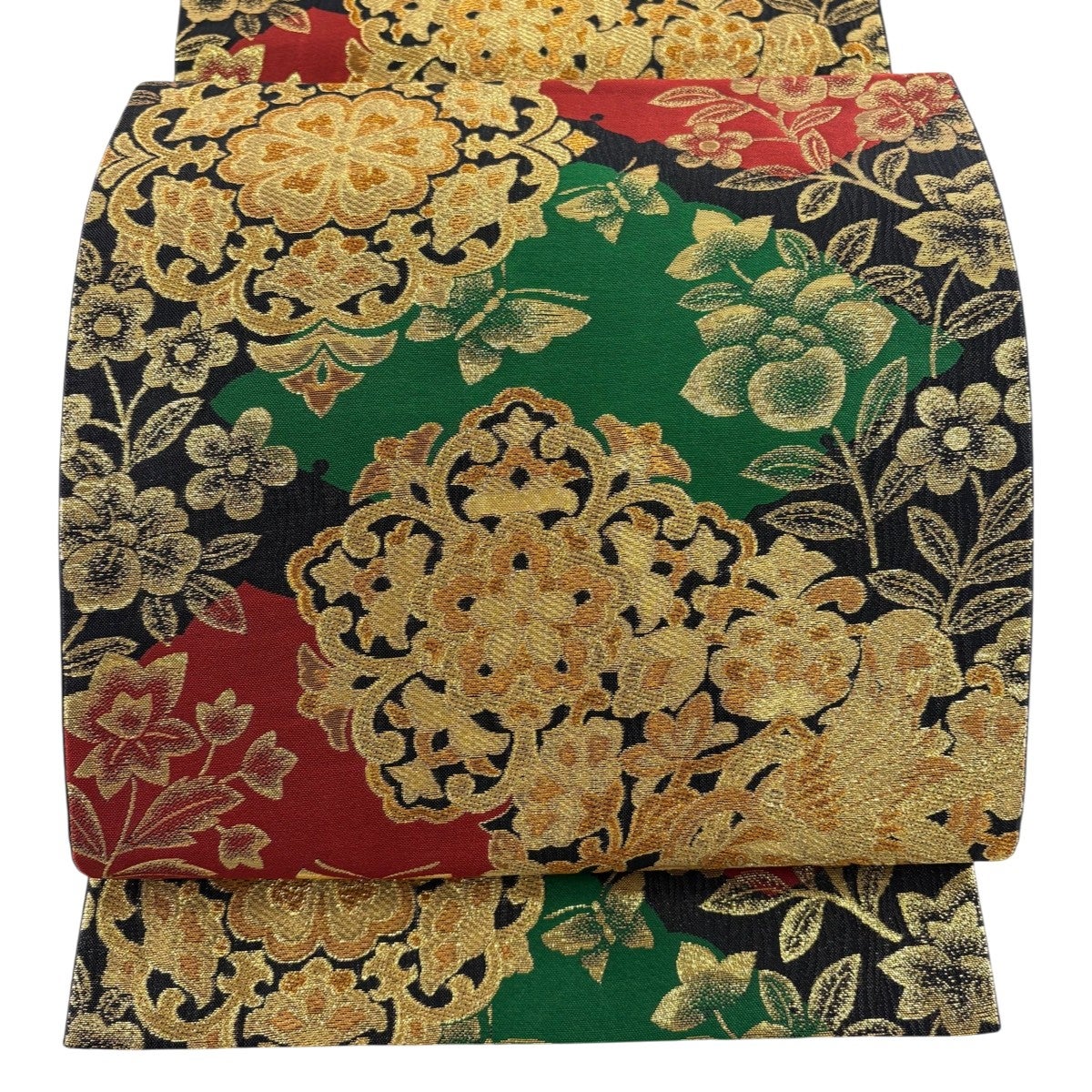 美品】 袋帯 秀品 華文 花鳥 金糸 灰白 六通 正絹 【】 【メーカー直営