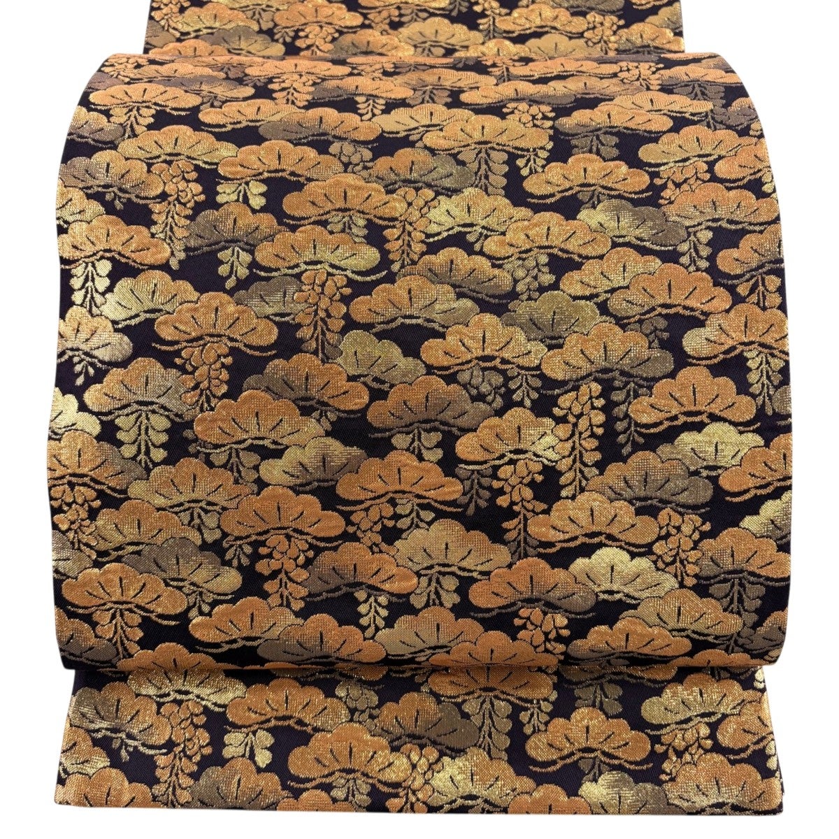 美品】 袋帯 名品 宝尽くし 松竹梅 箔 黒 六通 正絹｜中古・古着