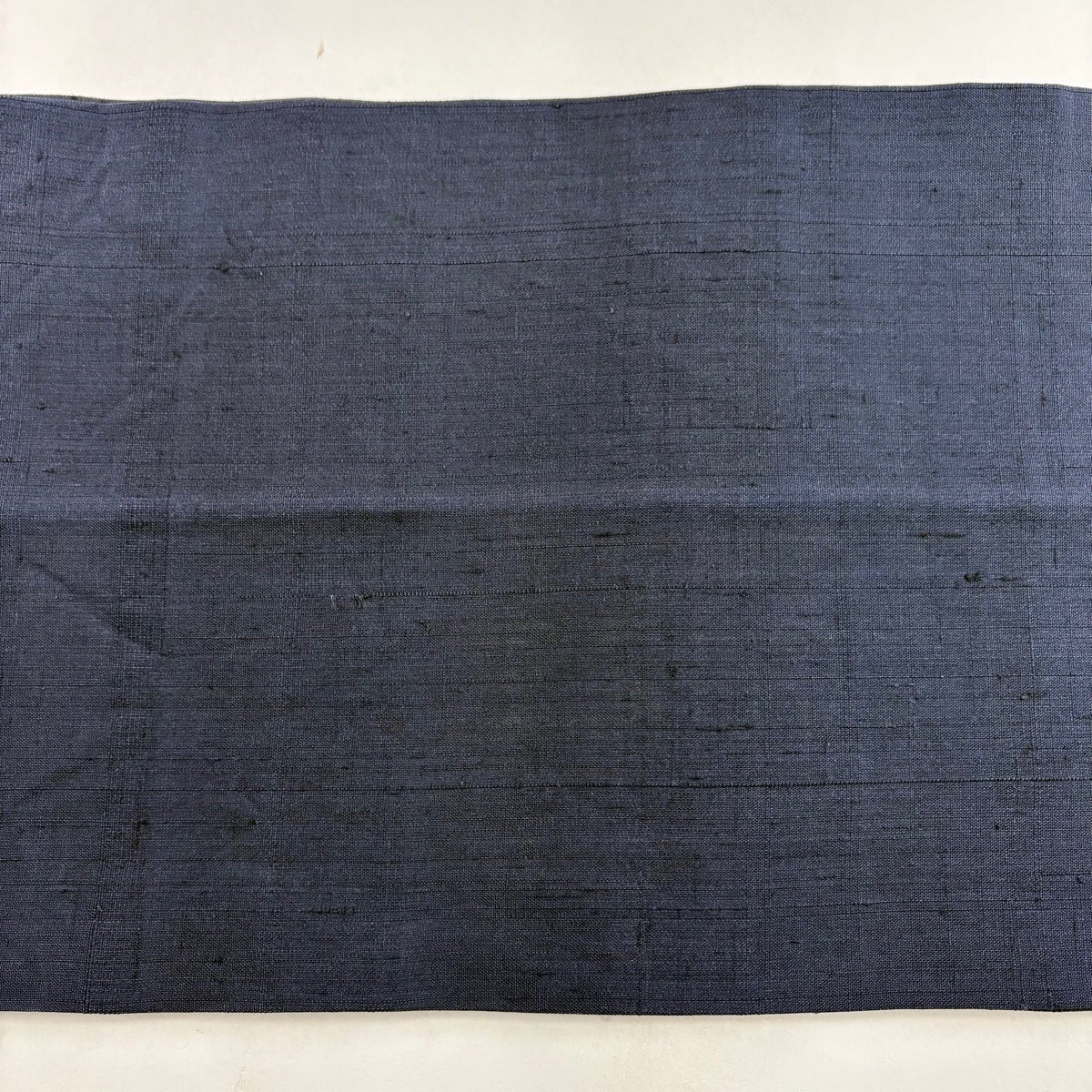 開き名古屋帯 秀品 紬地 草花 変わり市松 濃紺 正絹｜中古・古着