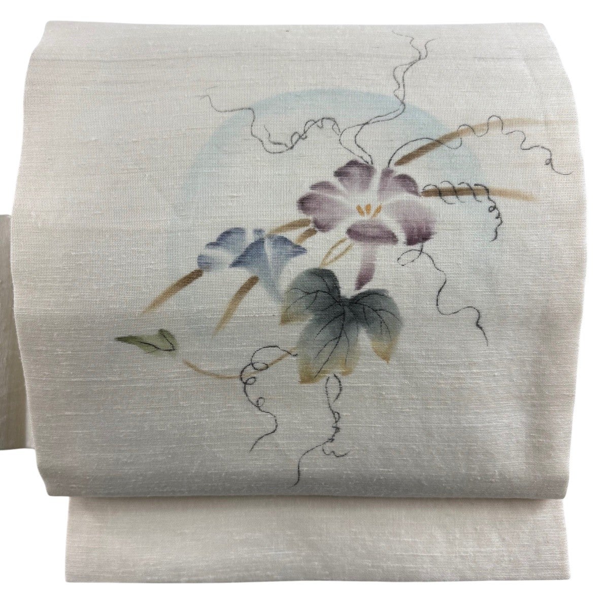 名古屋帯 秀品 夏帯 草花 金彩 ベージュ 正絹｜中古・古着・リサイクル