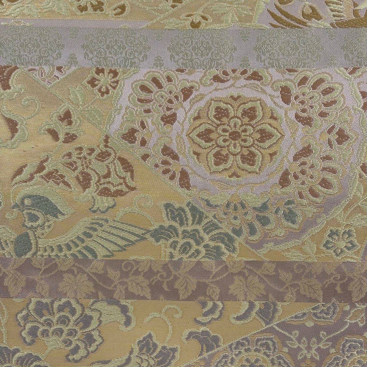 美品】 袋帯 秀品 箔屋清兵衛 落款あり 悠久の美 名物裂文様 横段 箔