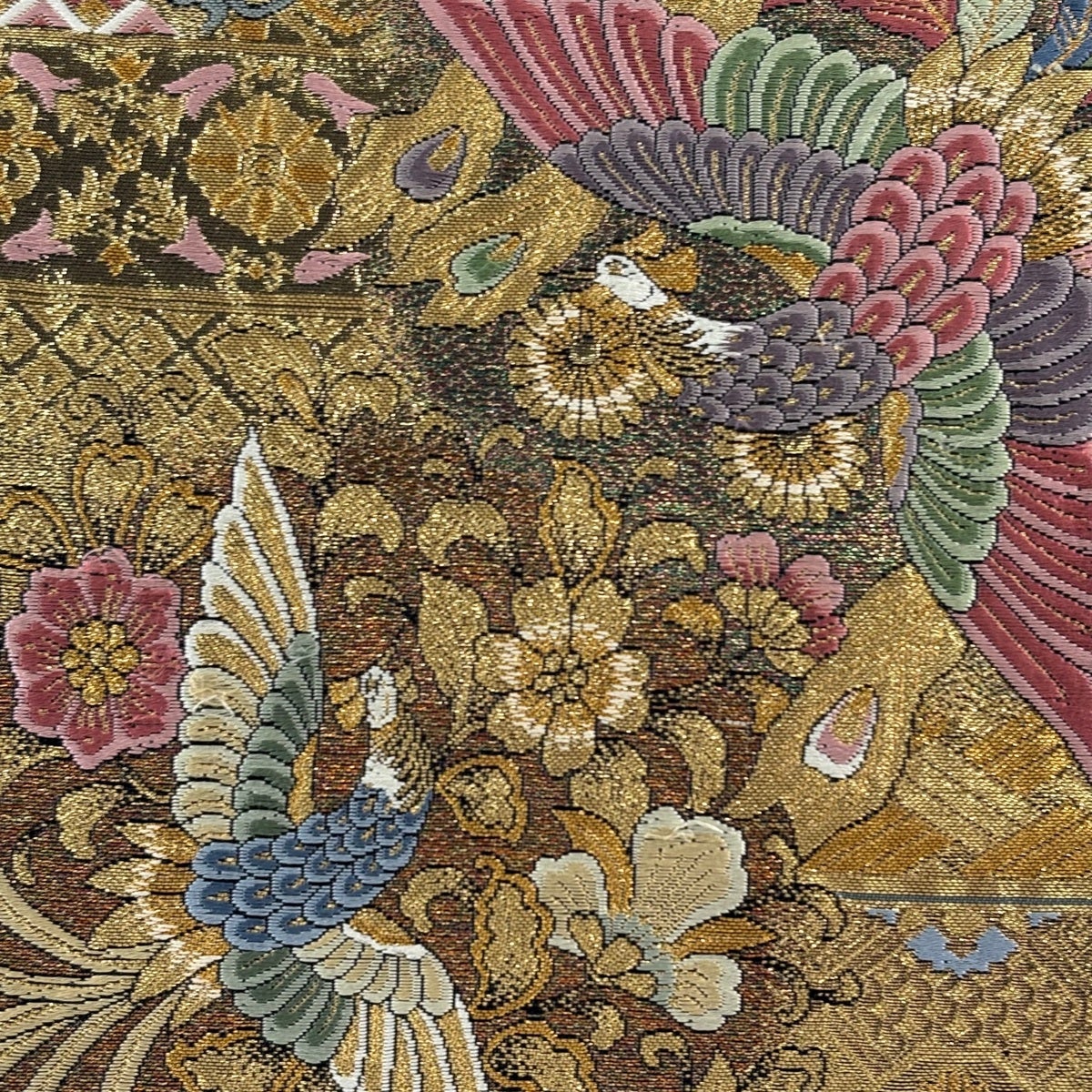 袋帯 秀品 鳳凰 華文 金糸 箔 金色 六通 正絹｜中古・古着・リサイクル