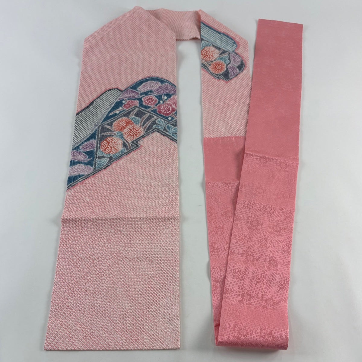 名古屋帯 秀品 菊 笠松 絞り ピンク 正絹｜中古・古着・リサイクル着物