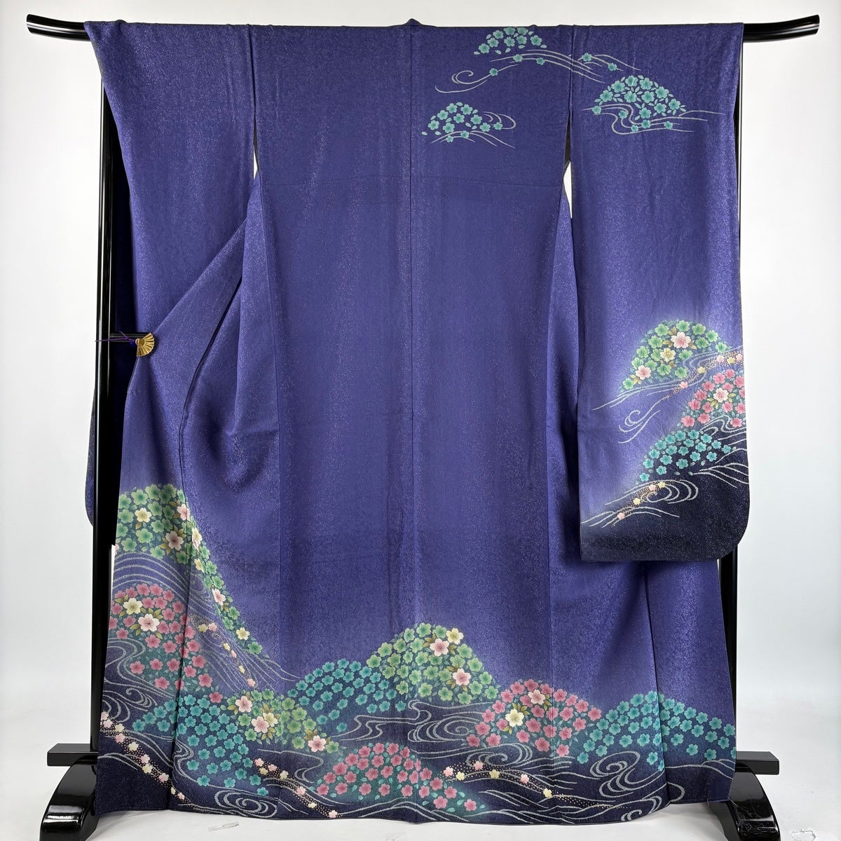 美品】 振袖 身丈168cm 裄丈68cm L 袷 袋帯フルセット 桜 流水 金通し