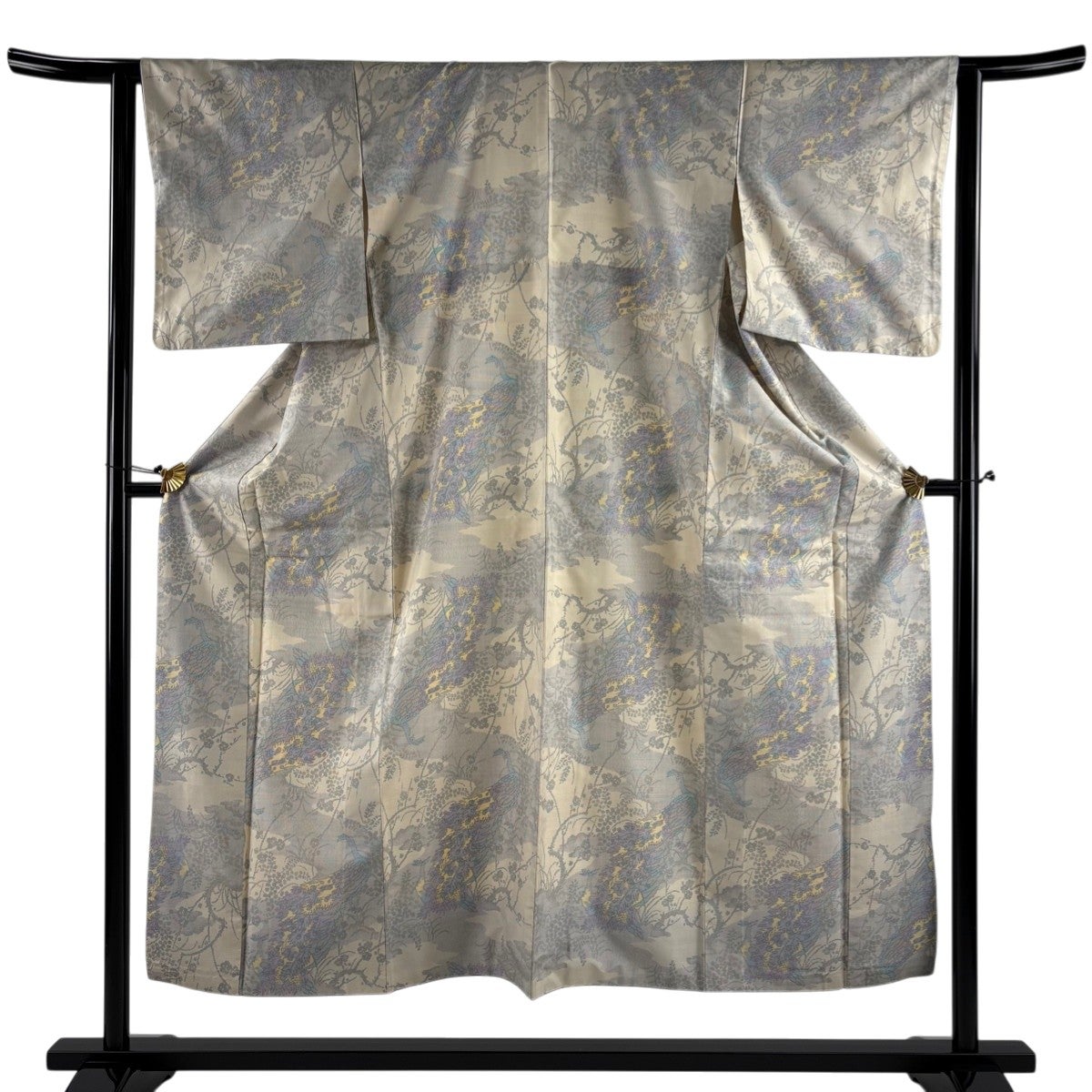 紬 身丈152cm 裄丈64cm M 袷 縦縞 ピンク 正絹 秀品｜中古・古着