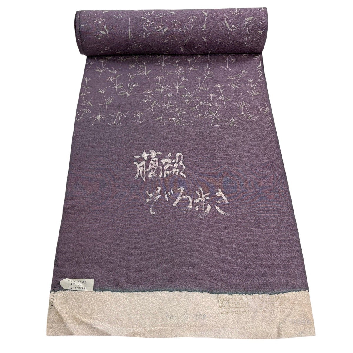 反物 秀品 小紋 草花 薄紫 正絹｜中古・古着・リサイクル着物通販