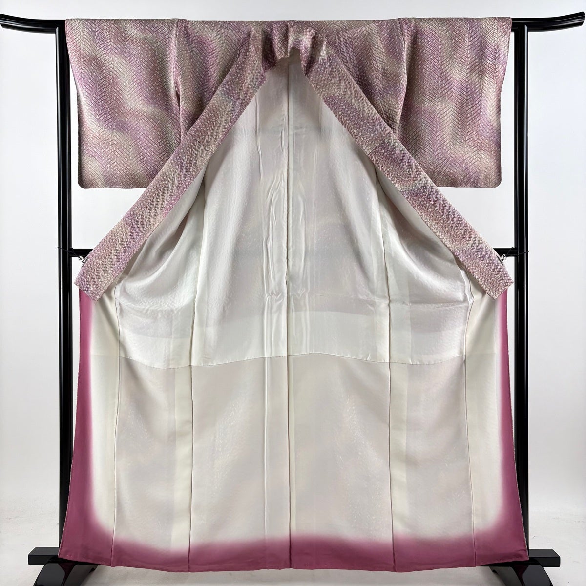 美品】 小紋 身丈162cm 裄丈63cm S 袷 名古屋帯セット 幾何学模様 絞り